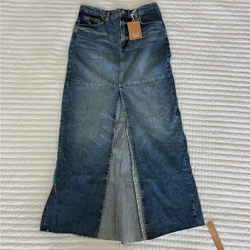 Reformation Tazz Maxi Denim Skirt
